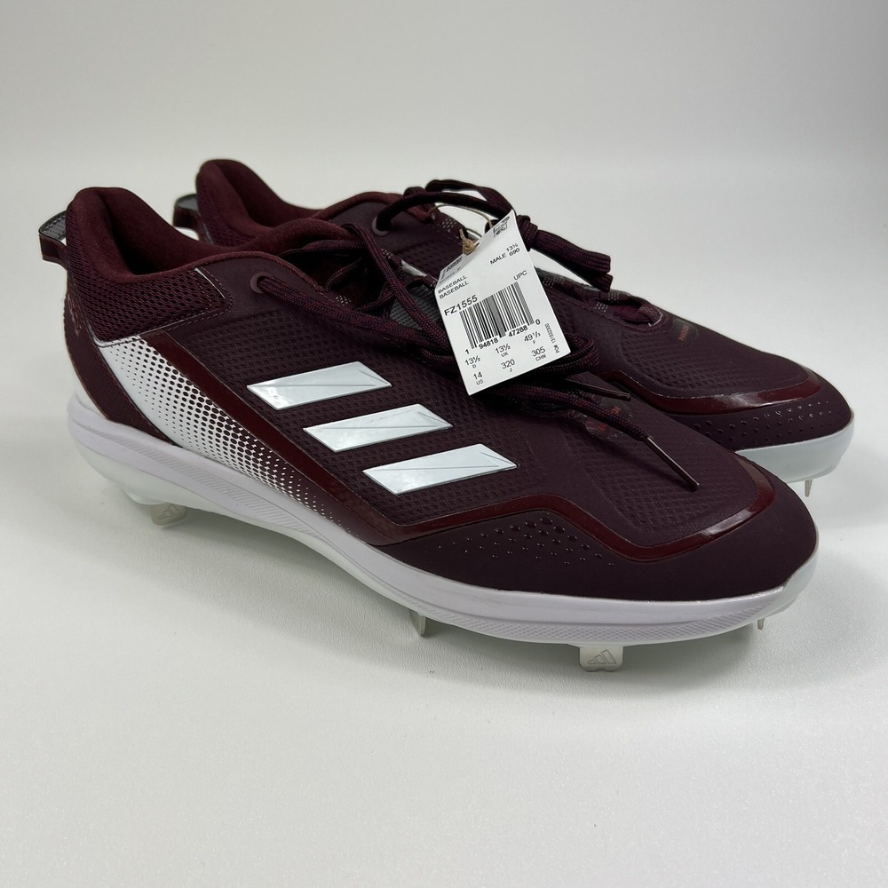 Adidas Icon 7 Metal Baseball Cleats Burgundy Red FZ1555 Men's Size 14